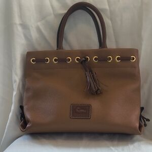 Dooney & Bourke Wakefield Brown Clutch with Gold Accents